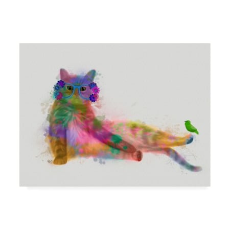 Fab Funky 'Cat Rainbow Splash 10' Canvas Art,24x32